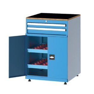 Dulap metalic cu 2 sertare si 2 rafturi scule CNC 710x750mm