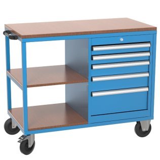 Banc de lucru mobil cu 5 sertare si 2 rafturi, 1120x570x960mm