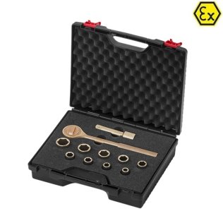 Trusa clichet cu 9 chei si prelungire ATEX din bronz special 1/2"