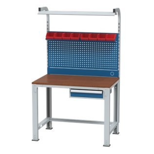 Banc de lucru port scule cu sistem de iluminare, 8 cutii depozitare si1 sertar 1120x700x850mm