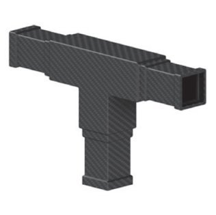Racord fibra de carbon T teava patrata 25x25 mm