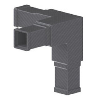 Racord fibra carbon 3 cai teava patrata 25x25 mm