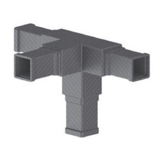 Racord fibra carbon 4 cai teava patrata 25x25 mm