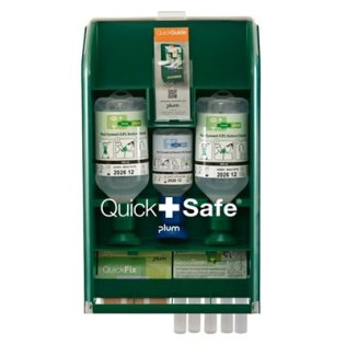 Cutie de baza QuickSafe de prim ajutor cu solutie de spalare a ochilor si plasturi
