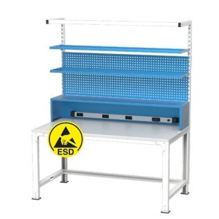 Banc de lucru electronic placat ESD cu 2 rafturi