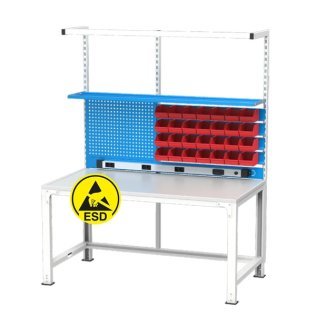 Banc de lucru electronic placat ESD cu 1 raft si 28 cutii LINBIN