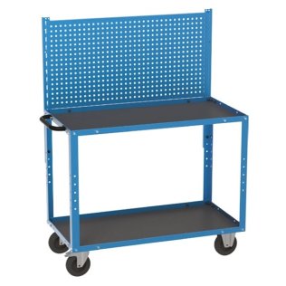 Banc de lucru mobil cu 1 raft si panou perforat 1120x570x900 mm