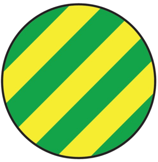 Banda marcaj LeanStripe Hazard 10 cm verde/galben