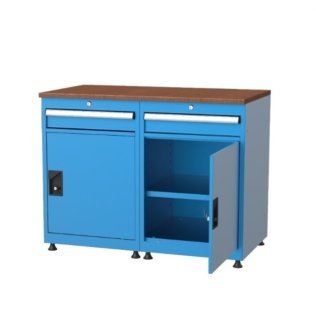 Banc de lucru cu 2 sertare si 2 dulapuri cu raft 1120x600x850mm