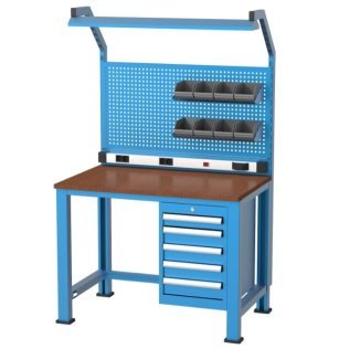 Banc de lucru cu instalatie electrica cu 5 sertare si 8 cutii 1120x700x850mm