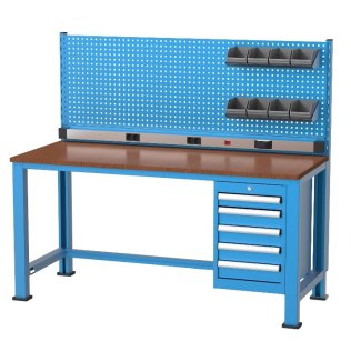 Banc de lucru cu instalatie electrica cu 5 sertare si 8 cutii 1700x700x850mm