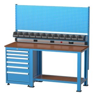 Banc de lucru cu instalatie electrica cu 6 sertare si 12 cutii 1700x600x850mm