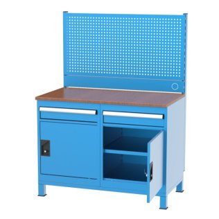 Banc de lucru port scule cu 2 sertare si 2 dulapuri 1120x600x850mm