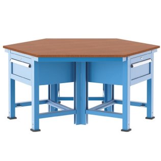 Banc de lucru hexagonal cu 3 sertare 1830x1585x850mm
