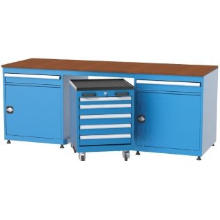 Banc de lucru cu 7 sertare si 2 dulapuri cu raft 2200x750x850mm
