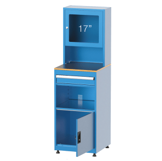 Dulap calculator industrial pentru monitor 17" cu 1 sertar si 1 raft, 560x570x1700mm