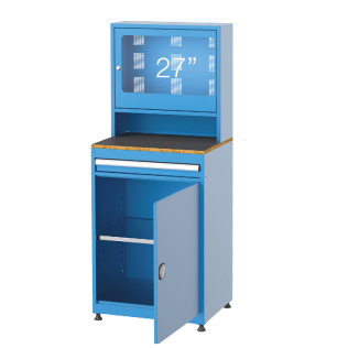 Dulap calculator industrial pentru monitor 27" cu 1 sertar si 1 raft, 710x570x1700mm