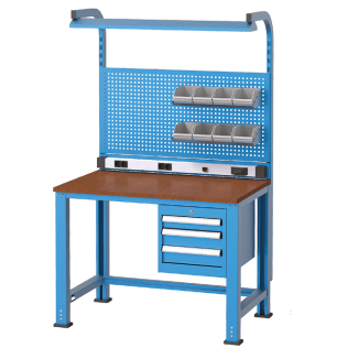 Banc de lucru cu instalatie electrica cu 3 sertare si 8 cutii 1120x700x850mm