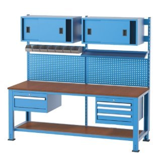 Mobilier cu banc de lucru integrat cu 4 dulapuri, 2000x700x2000mm