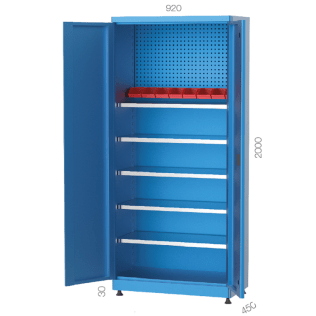 Dulap metalic cu 5 rafturi si 8 cutii depozitare, 920x450x2000mm