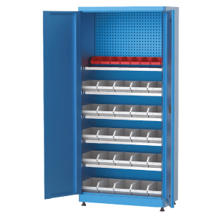 Dulap metalic cu 5 rafturi si 33 cutii depozitare, 920x450x2000mm