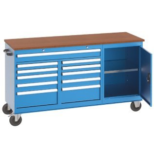 Banc de lucru mobil cu 11 sertare si 1 raft, 1700x600x960mm