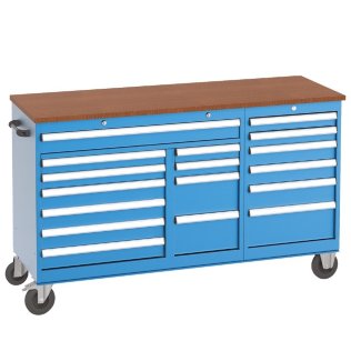 Banc de lucru mobil cu 17 sertare, 1700x600x960mm