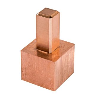 Electrod electroeroziune CUPRU sistem EROWA Tip 2, tija 15x15 mm, cap 40x40 mm