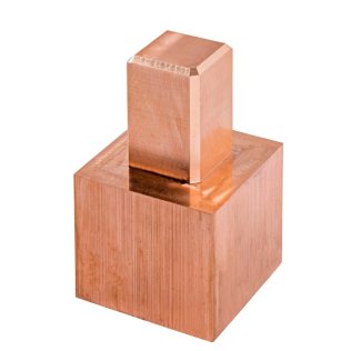 Electrod electroeroziune CUPRU sistem EROWA Tip 2, tija 25x25 mm, cap 40x40 mm