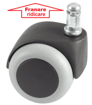 Roata cu frana la ridicare cu bandaj de rulare din cauciuc