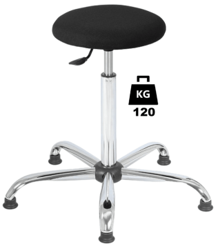 Taburet industrial STOOL Standard textil WLL=120kg H=585-835mm negru industrial cu suport