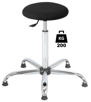 Taburet industrial STOOL Heavy Duty textil WLL=200kg H=585-835mm negru industrial cu suport