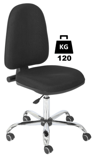 Scaun uz industrial cu husa din vinil BASIC Standard WLL=120kg H=480-610mm cu roti din cauciuc cu frana la asezare si suport