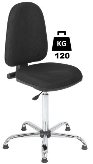 Scaun uz industrial cu husa din vinil BASIC Standard WLL=120kg H=610-870mm cu cotiere din metal