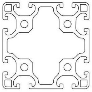 Profil aluminiu compatibil ITEM 80x80 Sistem 40 LIGHT Canal 8