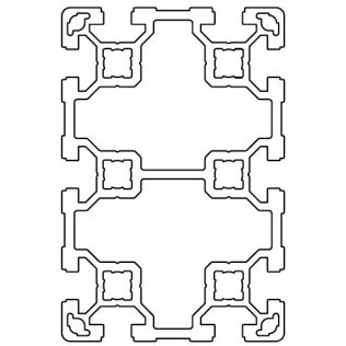 Profil aluminiu standard industrial 80x120 Serie 2, Sistem 40 LIGHT Canal 10, 2 laturi inchise