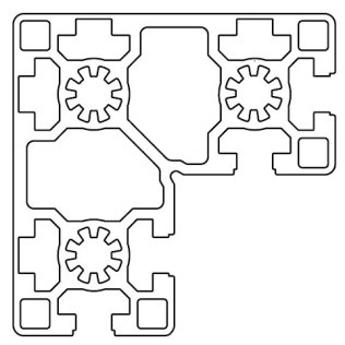Profil aluminiu standard industrial 45x90x90 Seria 2, Sistem 45 LIGHT DESIGN Canal 10, 2 laturI inchise