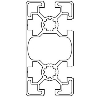 Profil aluminiu standard industrial 45x90 Seria 2, Sistem 45 LIGHT DESIGN Canal 10, 1 latura inchisa