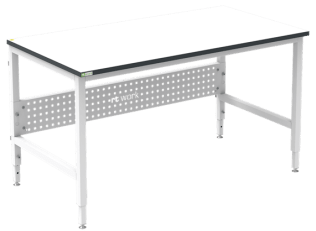 Masa de lucru ESD inaltimea reglabila manual sistem H 1500/800 dreptunghiular gri deschis