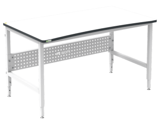 Masa de lucru ESD inaltimea reglabila manual sistem H 1500/800 ergonomic gri deschis