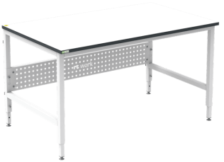 Masa de lucru ESD inaltimea reglabila manual sistem H 1500/900 dreptunghiular gri deschis