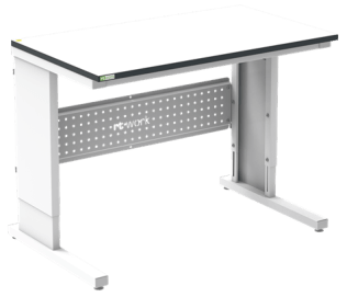 Masa de lucru ESD inaltimea reglabila manual sistem L 1200/700 dreptunghiular gri deschis