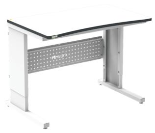 Masa de lucru ESD inaltimea reglabila manual sistem L 1200/700 ergonomic gri deschis
