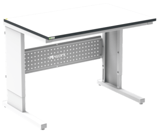Masa de lucru ESD inaltimea reglabila manual sistem L 1200/800 dreptunghiular gri deschis