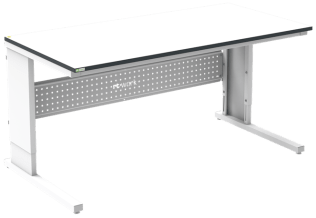 Masa de lucru ESD inaltimea reglabila manual sistem L 1800/900 dreptunghiular gri deschis