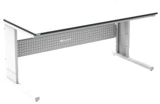 Masa de lucru ESD inaltimea reglabila manual sistem L 2000/900 dreptunghiular gri deschis