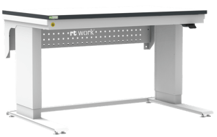 Masa de lucru ESD inaltimea reglabila electric sistem L-Heavy Duty 1200/700 dreptunghiular gri deschis