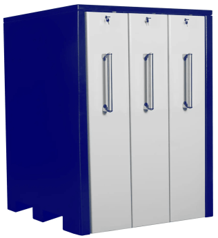 Dulap metalic cu 3 sertare verticale latime 3x400mm 1290x1300x2515 gri inchis/gri inchis