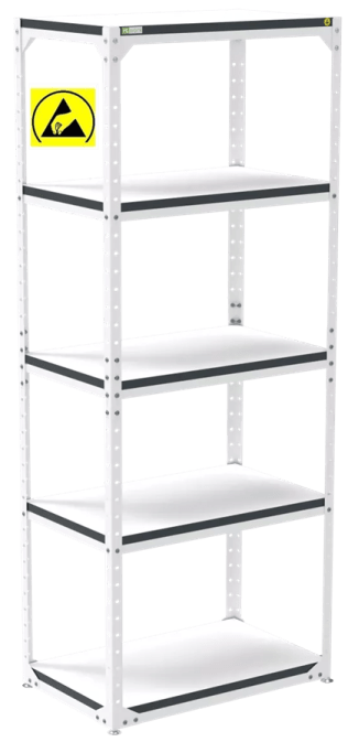 Raft depozitare ESD reglabil 800x500x2000mm disipativ gri