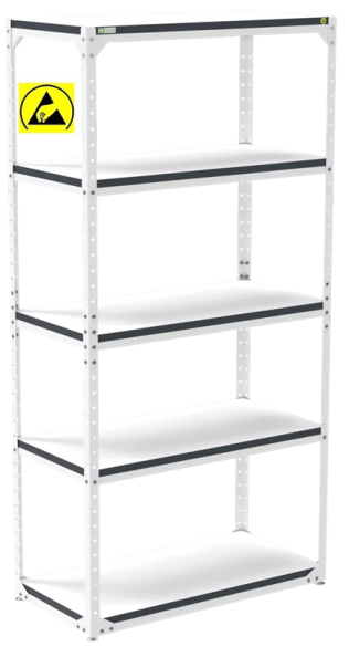 Raft depozitare ESD reglabil 1000x500x2000mm disipativ negru
